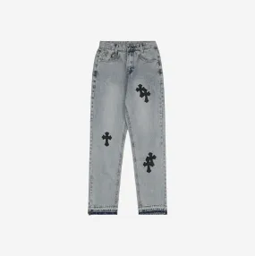 CHROME HEARTS 21FW DENIM CROSS *LIGHT BLUE/BLACK*