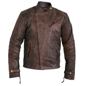 Floyd's Vintage Copper cafe racer style leather jacket